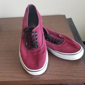 Maroon low top vans